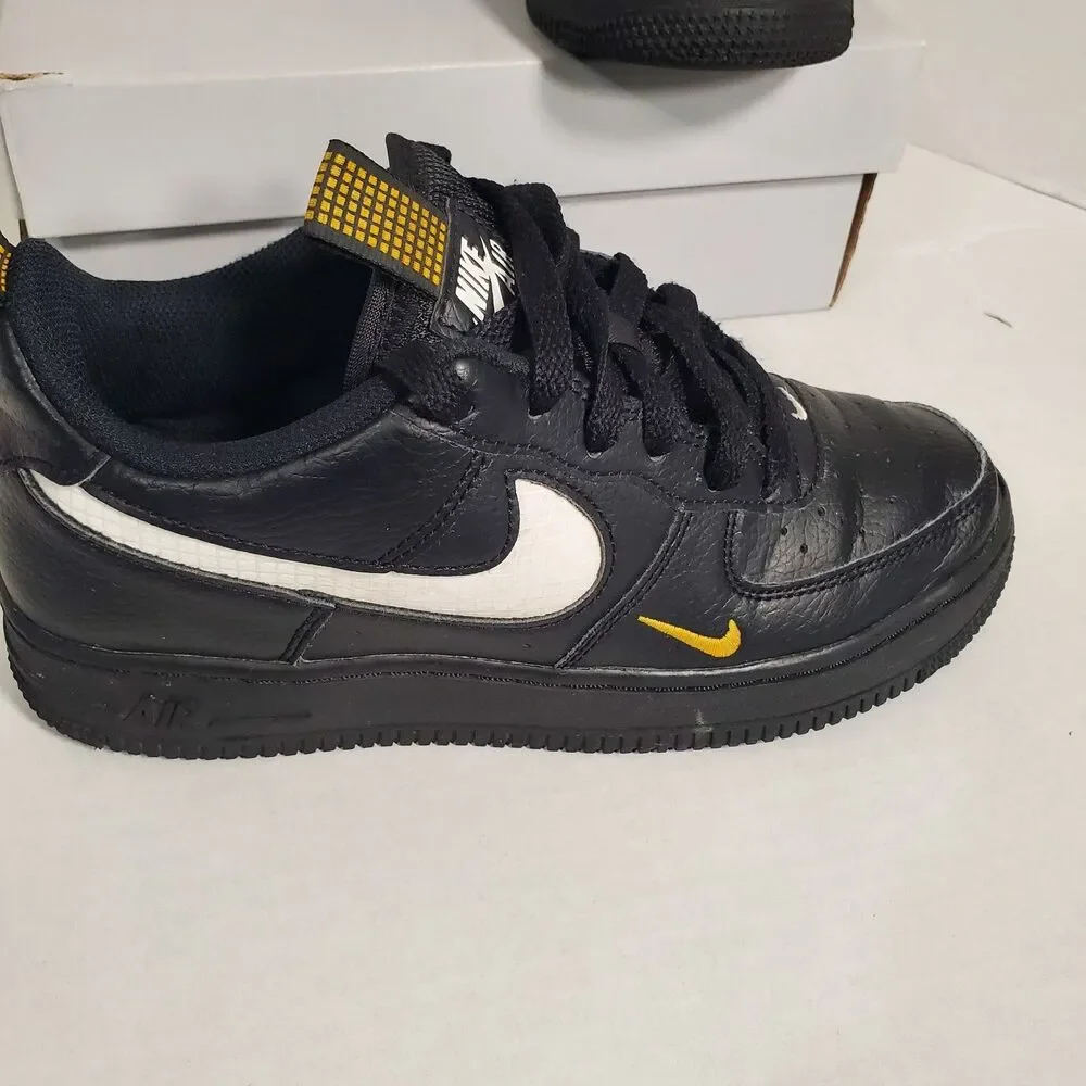 Nike Air‎ Force 1 LVB GS Black/White University Gold Size 5Y HF0095 001